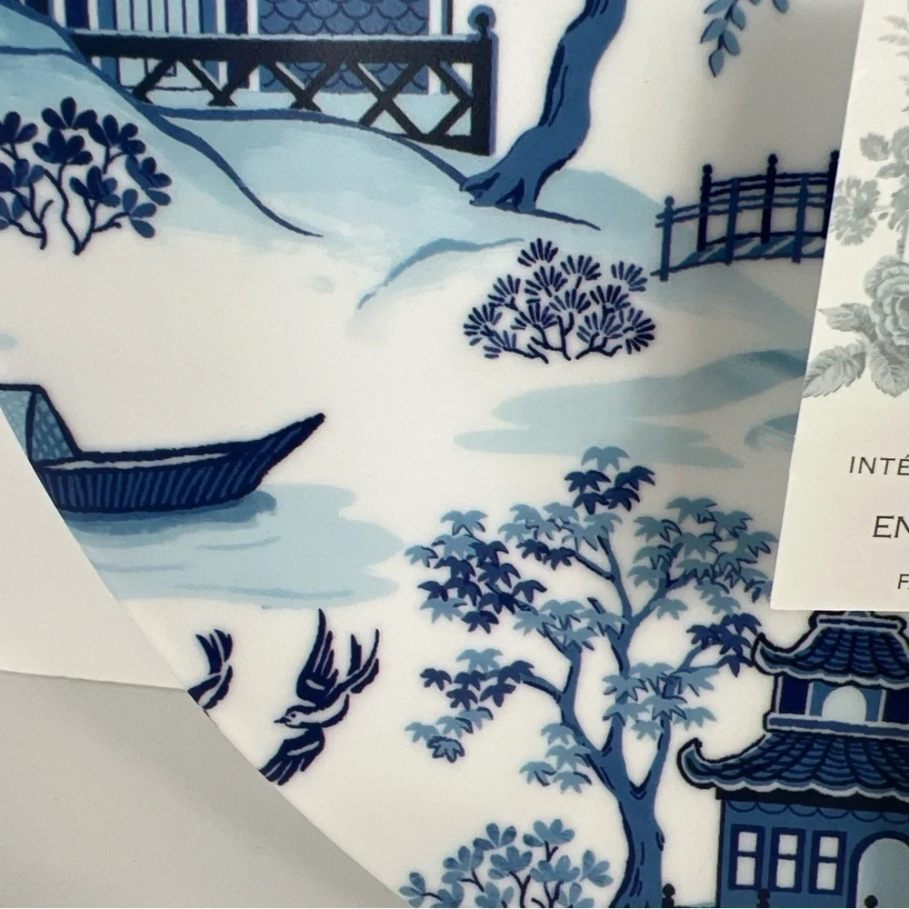 Shabby Chic Melamine Chinoiserie Dinner Plates Blue Willow 11